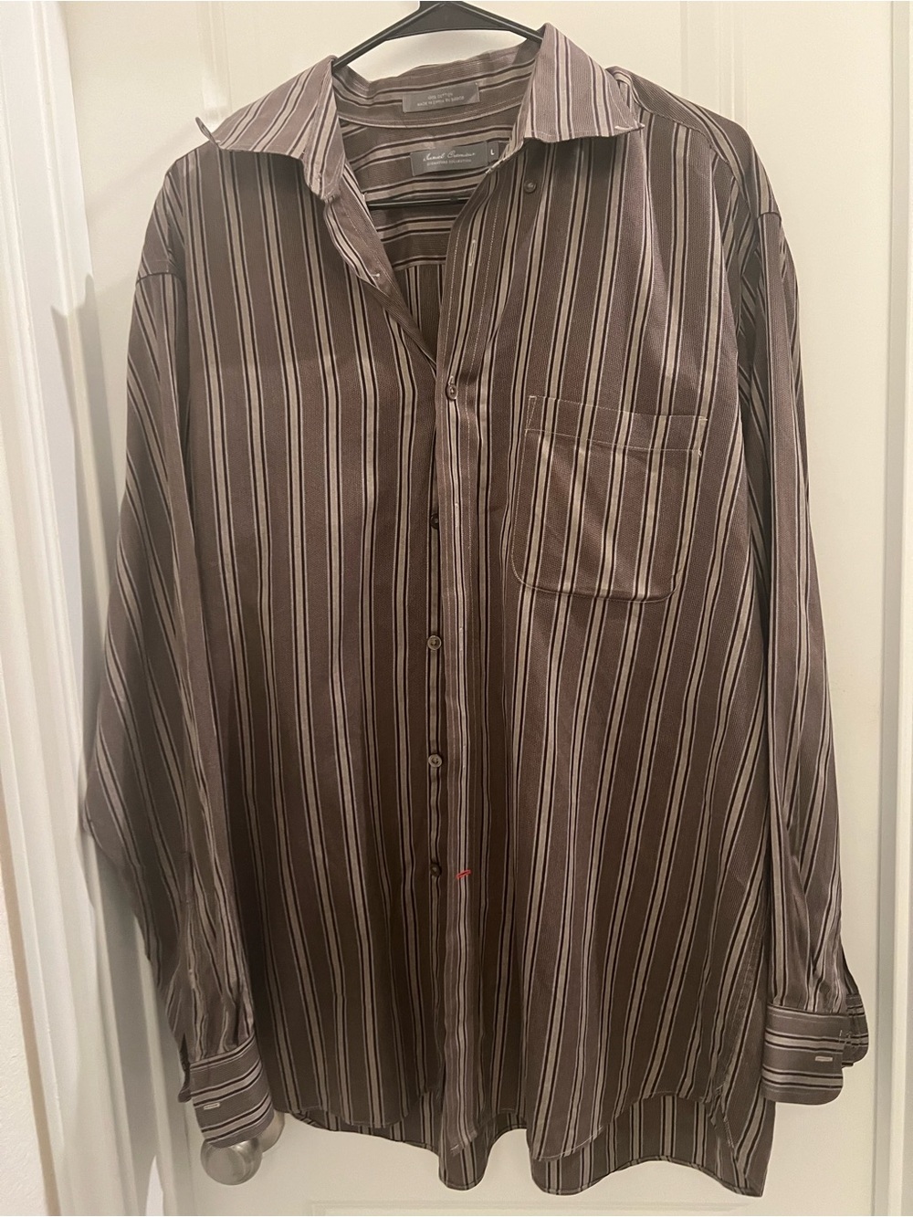 Daniel Cremieux Signature Collection Men’s Large 100% Cotton Striped Button-Up